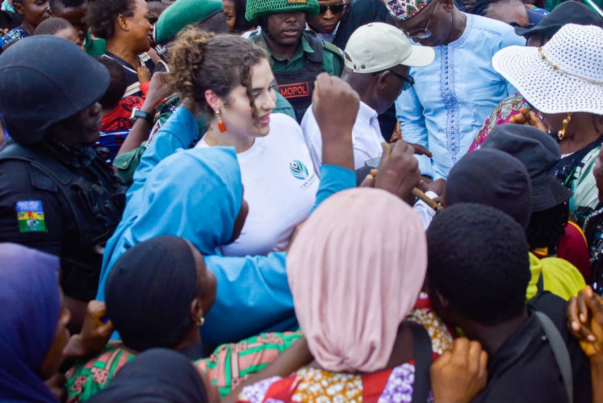 A large crowd gathered at a community event